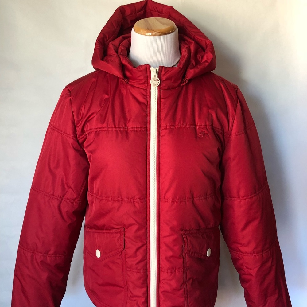 LACOSTE Red Thermolite Hooded Puffer Jacket